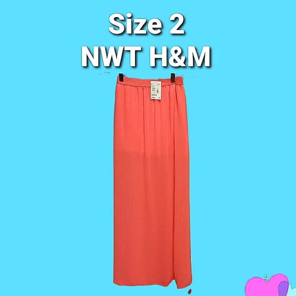 NWT 🧡🖤🧡 H&M Florescent Pink Skirt Size 2